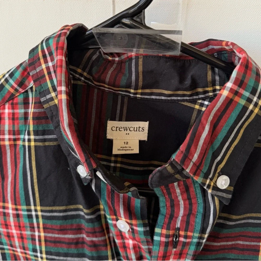 J. Crew Boys' stretch poplin button-down in Stewart tartan size 12
